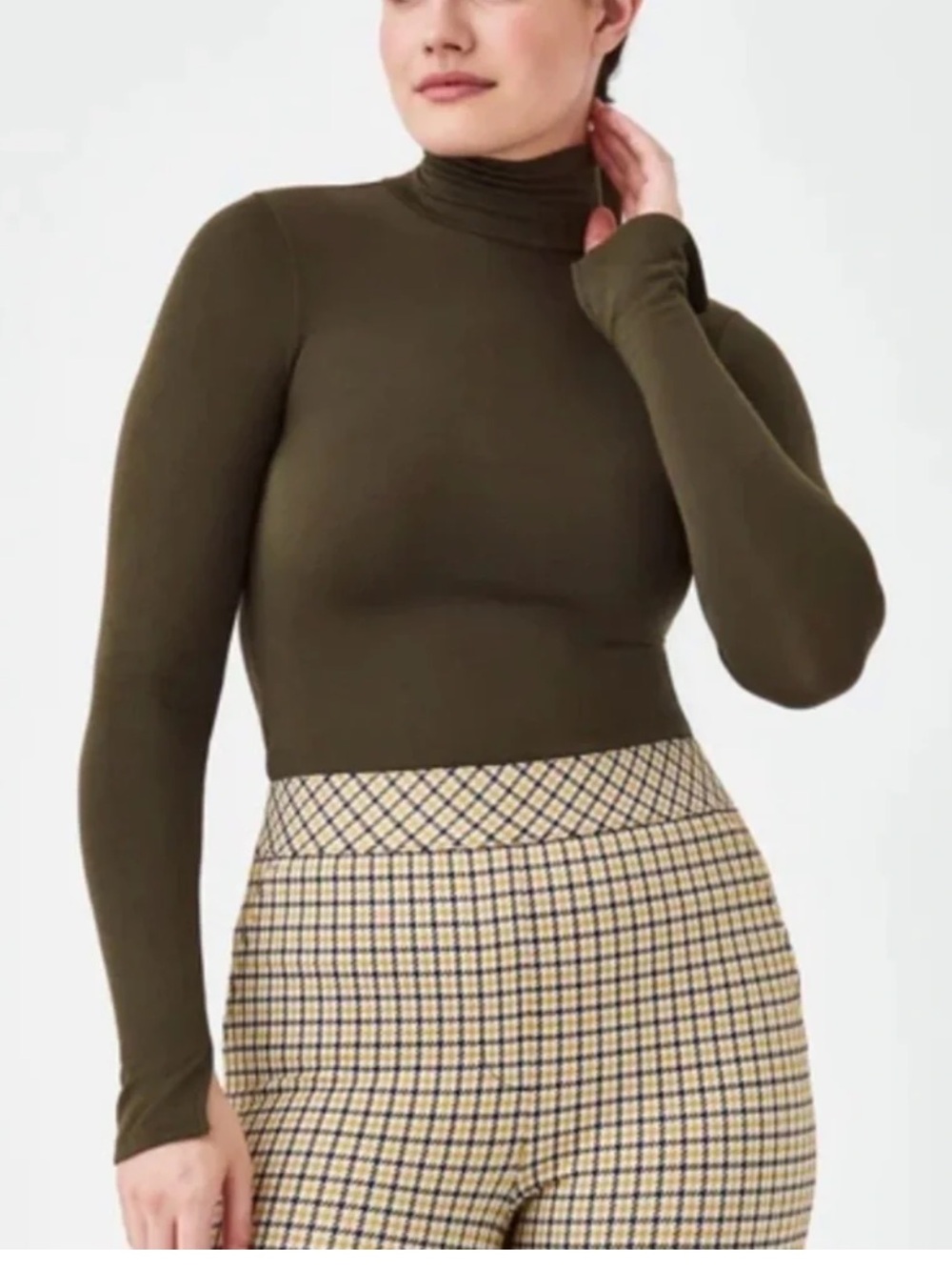 Spanx Better Base Long Sleeve Turtleneck Green XL NWT